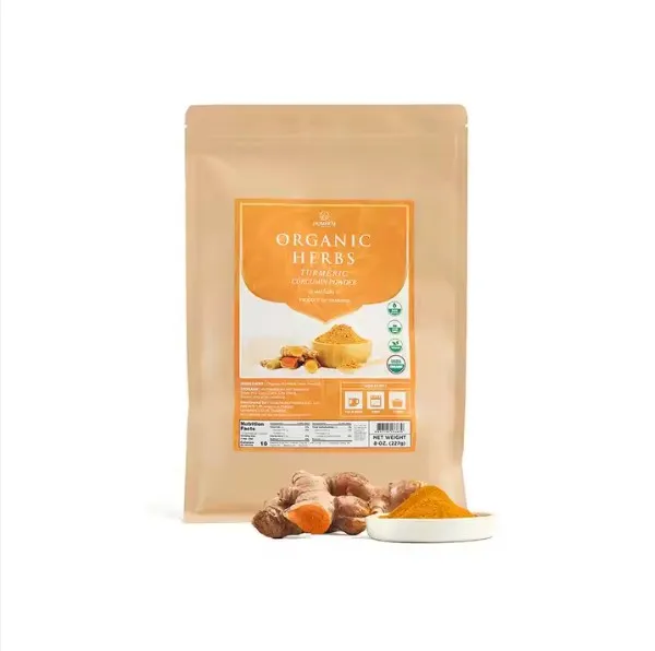 HOMTIEM 8 Oz (227g) Organic Turmeric Root Powder Curcumin Powder Superfood Vegan Gluten Free Non GMO No Additives Organic