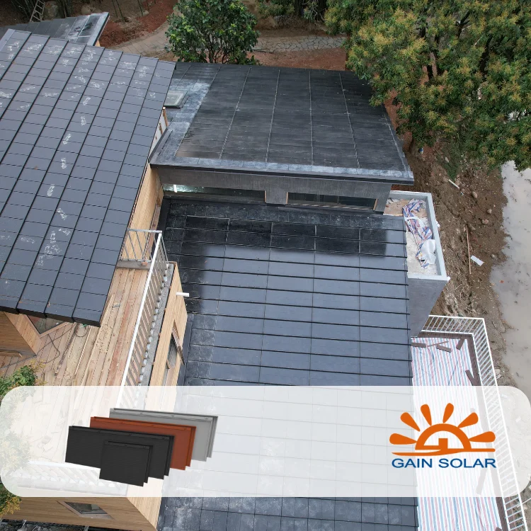 Sustainable Construction Bipv Photovoltaic Tile Small Size Solar Roof Tiles