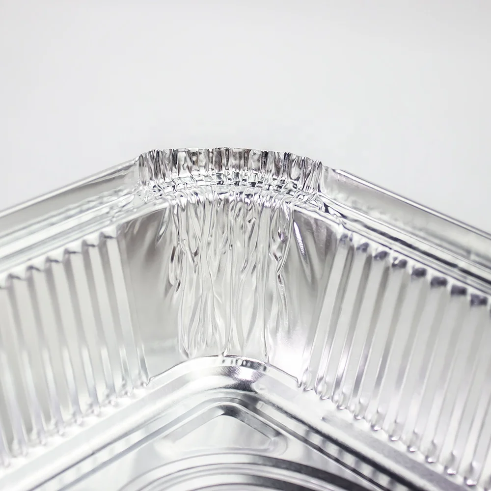 Wholesale environmental protection disposable food takeout box aluminum foil container with cover