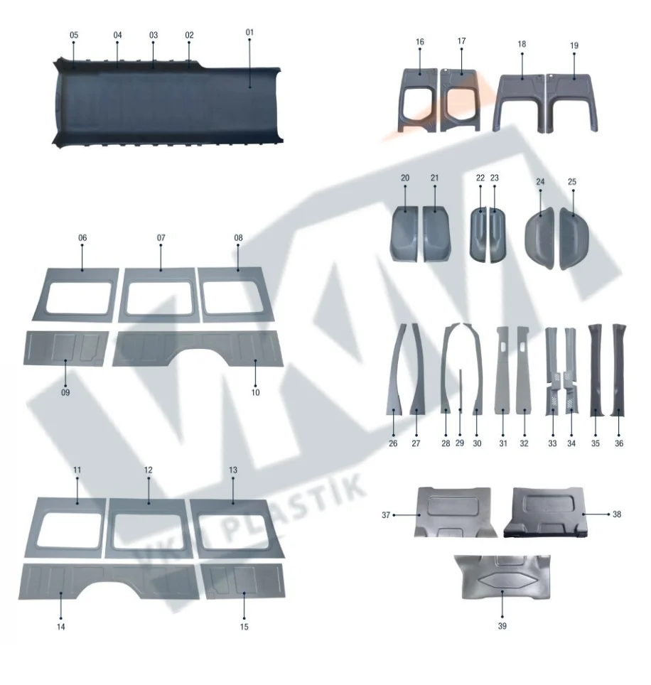 BEST PRICE ABS VKM O4  **SPRINTER L3H2 WITHOUT SLIDING DOOR**  (ABS INTERIOR TRIM SET FOR MINIBUSES, CAMPERS, COACHES, BUSES)