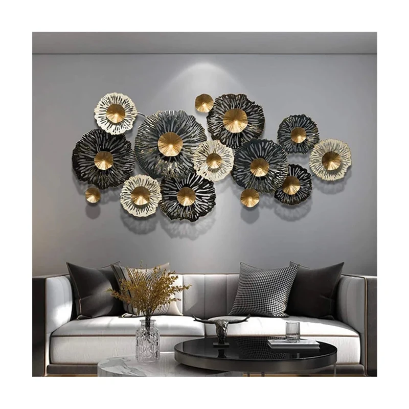 Modern Classical Antique Finished Metal Modern Style Wall Decor Metal Flower Wall Hanging Decor Creative Metal Wall Decoration