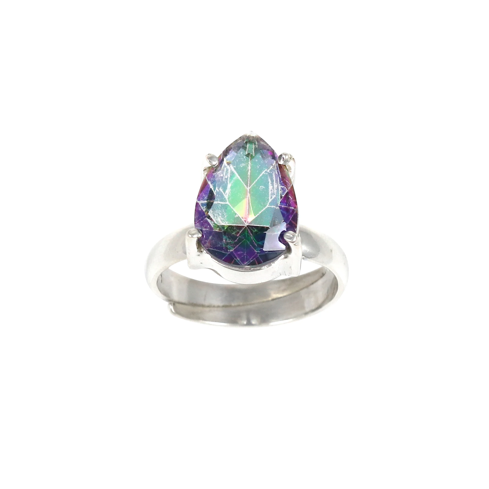mystic topaz 925 sterling silver prong setting classic style rings for women party wear handcrafted top quality jewellery