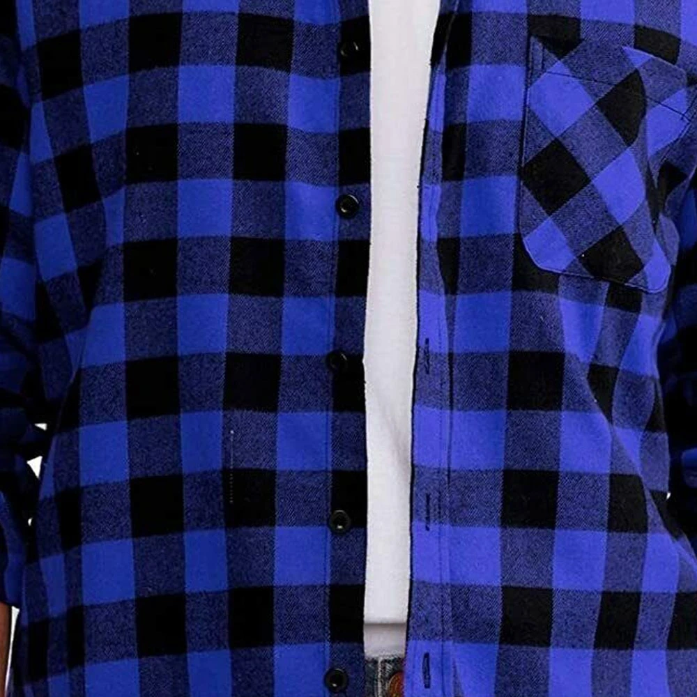 Men Breathable fashion clothing urban custom 100% cotton merino wool plaid shirt long sleeve wholesale flannel shirt for men