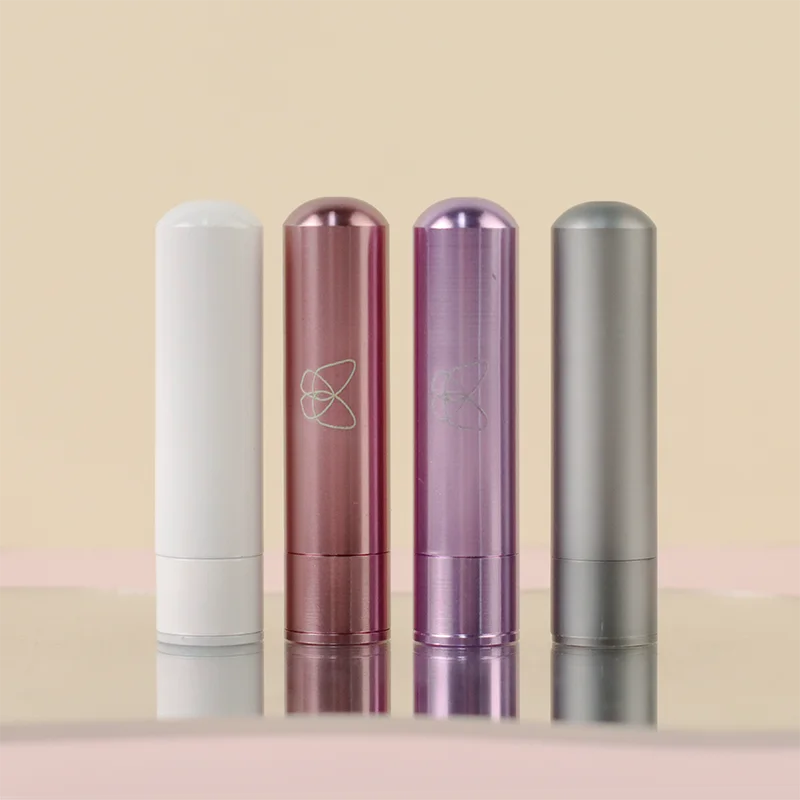 2023 hot selling blue pink gray aluminium inhaler bottle purple nasal inhaler essential oils aromatherapy oil diffuser