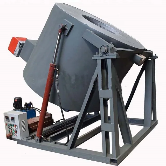 500 kgs Capacity Brass Melting Gas Fired Tiling Furnace for Equipped with Morgan Crucible and Modulating Burners