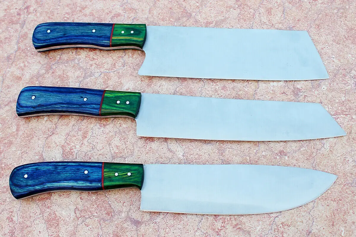 Top Quality Custom Handmade Stainless Steel Professional  Chef Kitchen Knife Wood Handle  With Leather Sheath