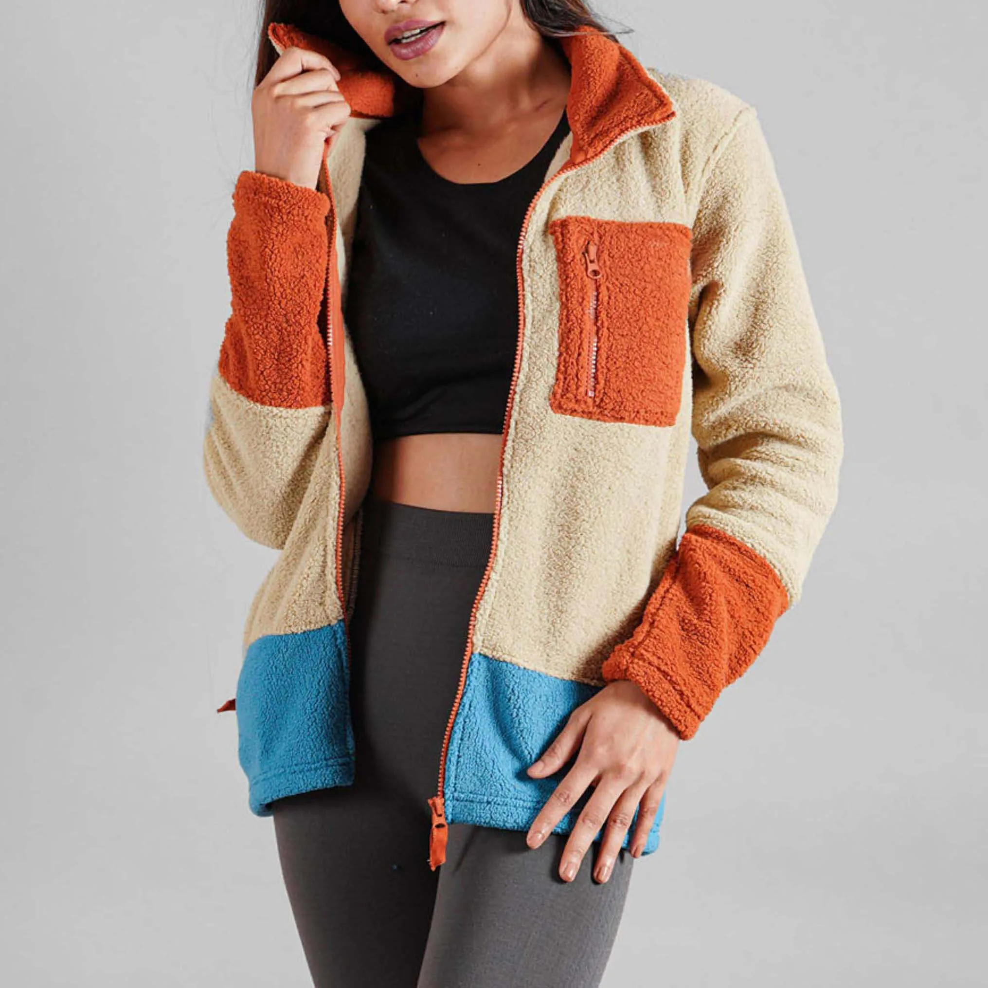 Custom Unisex Fleece Sherpa Fur Lined Hoodie Women Hooded Sweatshirt Womens Winter Heavy Hoodies