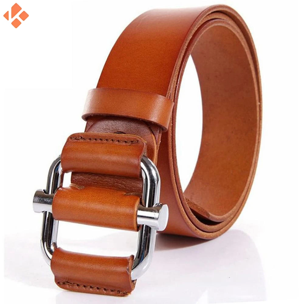 Custom Men Vintage Strap Waist Adjustable Buckle Pure Real Cow Leather Belt Genuine Leather Belts For Men