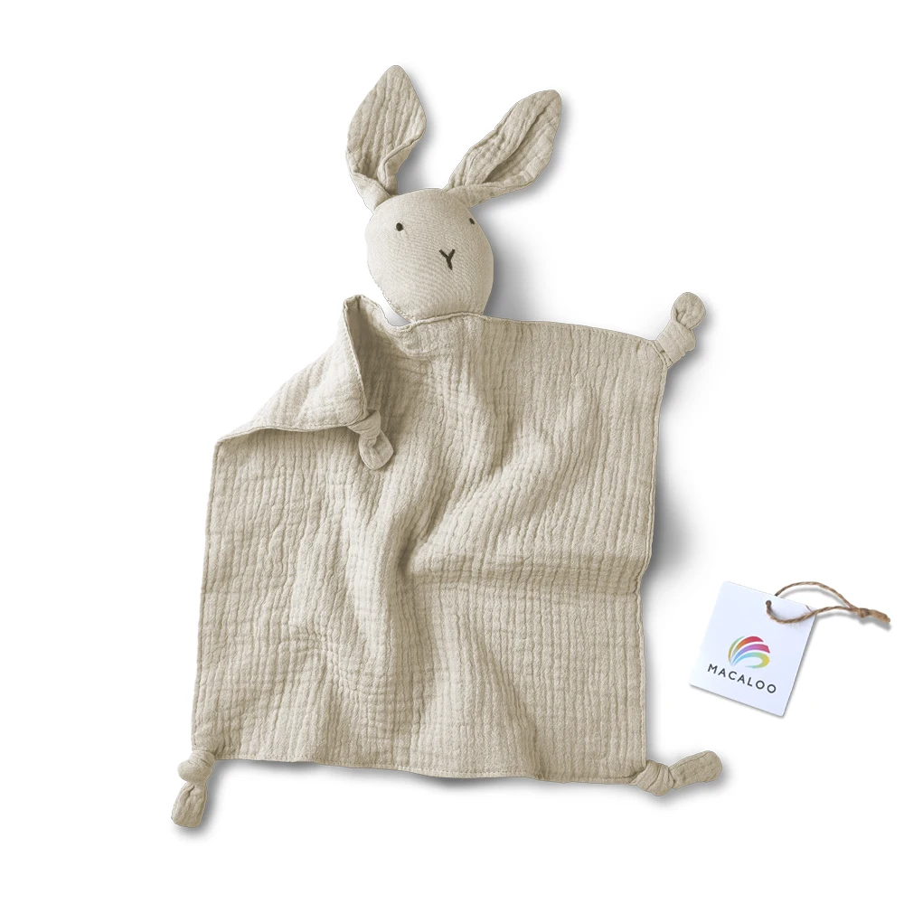 Wholesale 70 beautiful colors available super cute newborn muslin animal lovey cuddly toys pure cotton baby security blanket