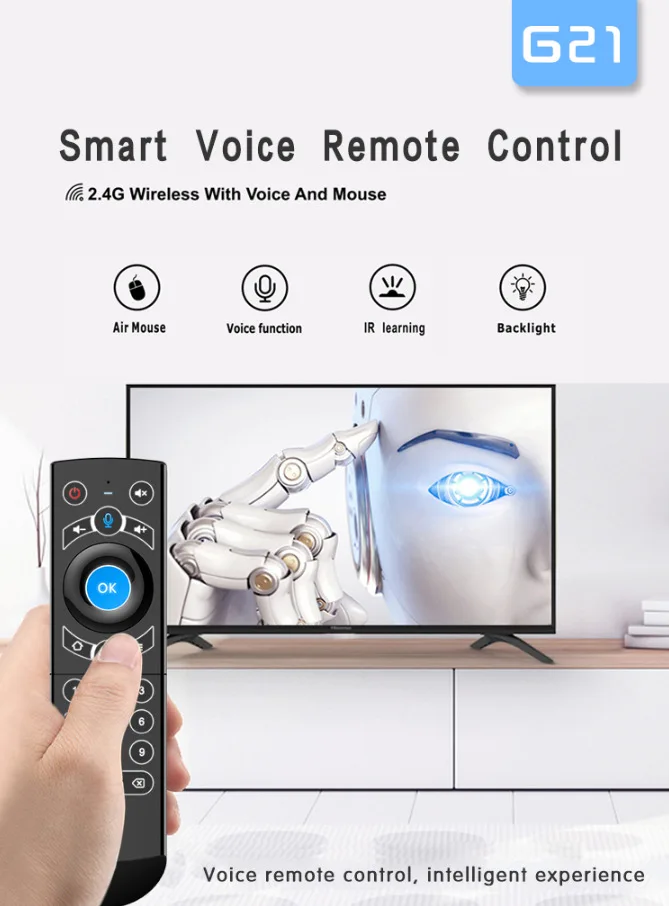 G20S PRO BT Voice Air Mouse 2.4G Wireless BT5.0 Connection Remote Control for Android TV Box PC Smart TV