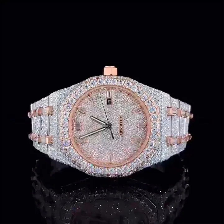 AP Audemars Piguet высокого качества круглые алмазные часы с индивидуальным льдом в форме муассанита для мужчин W 72