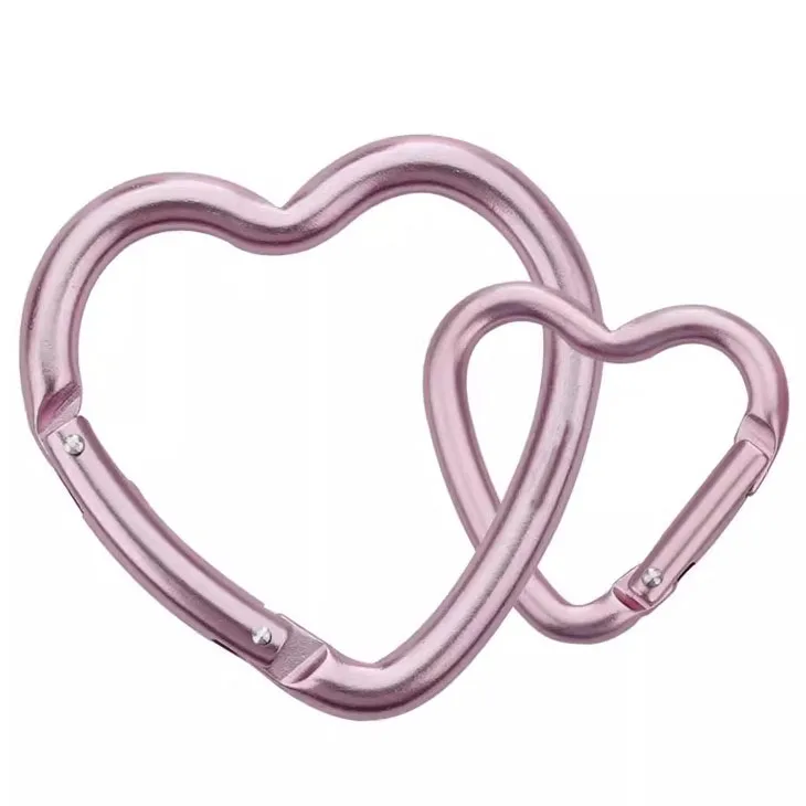 Certified Outdoor Style Heart Shaped Carabiner Mountaineering Special Shape Mini Spring Snap Hook Key Ring Carabiners