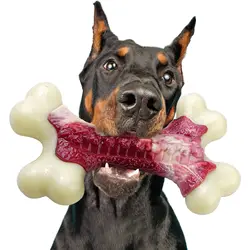 Tough dog toys for aggressive chewers Dog bones made of nylon and rubber Medium-sized puppy chew toys Teething chew toys