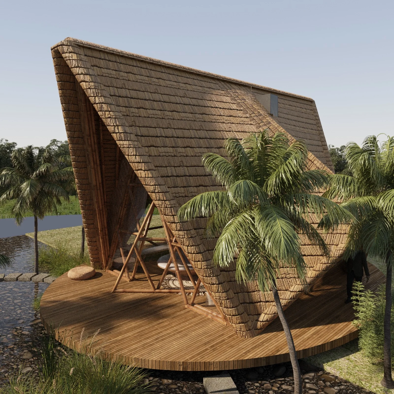 No 01 Custom Modern Luxury Bungalow 68m2 Eco-Friendly Prefab House Vietnam 100% Bamboo 20FT 40FT Containers Outdoor Hot Sale