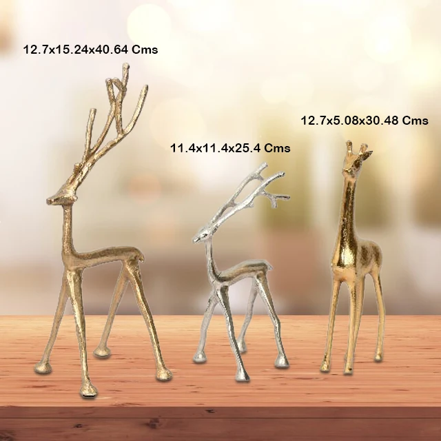 Antique Gold Deer Sculpture Table Decorations Luxury Home Metal Deer Stocking Holder Largest Manufacturing Company Christmas