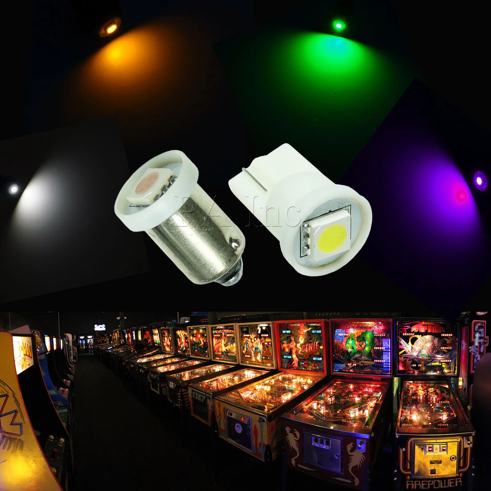 LED #1893 #44 #47 #1847 1SMD Pinball Machine Bulb Warm White ba9s LED Light 6v PA