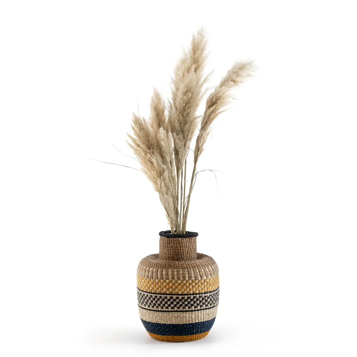 Boho Wicker Seagrass Vase Handwoven Natural Decorative for Home and Store