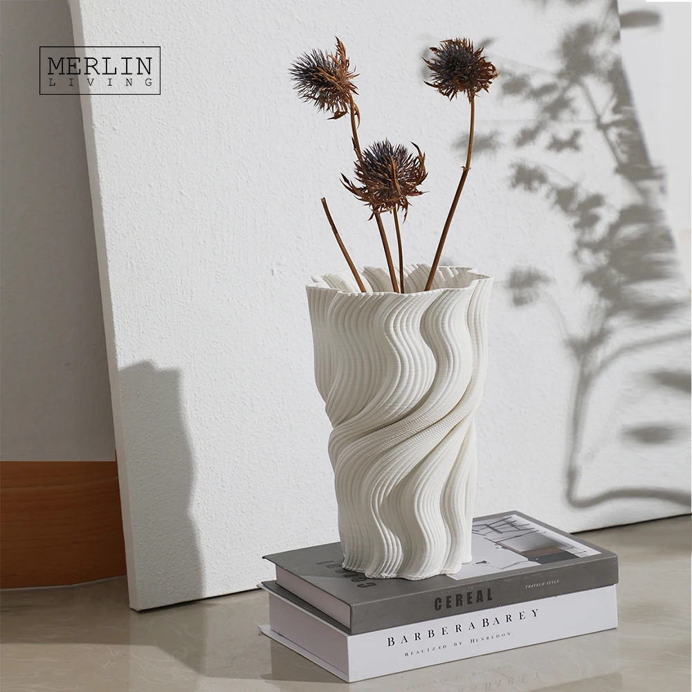 Merlin Living 3D printing vase decorating vases ceramic & porcelain vases Chaozhou Omaysn Ceramic Factory OEM