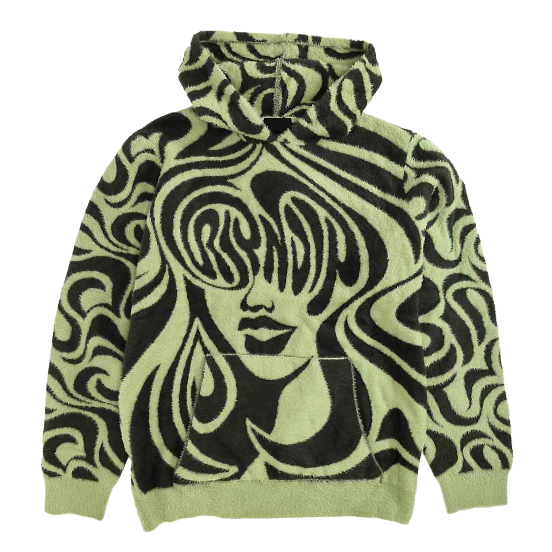 Hot Sale Arctic Velvet Autumn Men Mohair Sherpa Hoodie Fleece Sweatshirt Faux Fur Warm Loose Pullover Mohair Hooded Sweatshirts