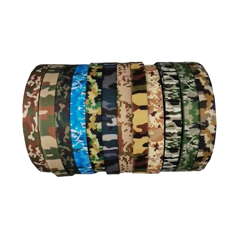 Polyester Webbing Belt High Quality Durable Camo Seatbelt Webbing Colors Custom For Belt  Military Trimming, Webbing
