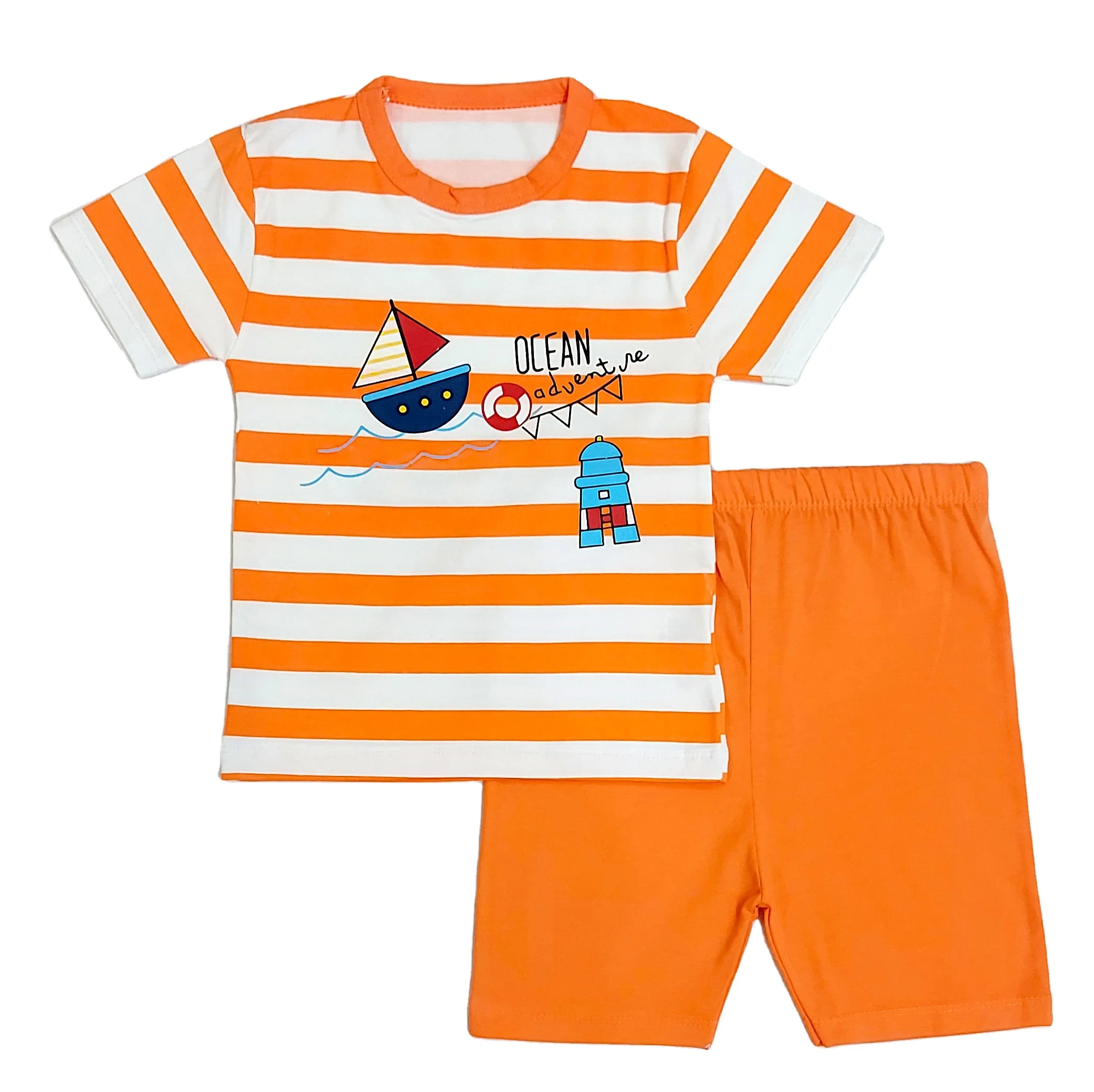 Factory direct Sale kids t shirt and short set with New Print Design For summer wear