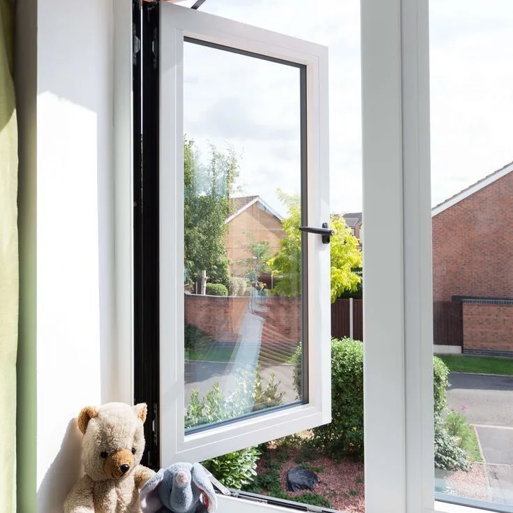 6063-T5 Aluminum Alloy Casement Windows Horizontal Opening Heat Insulation and Hurricane Impact Resistance for Houses