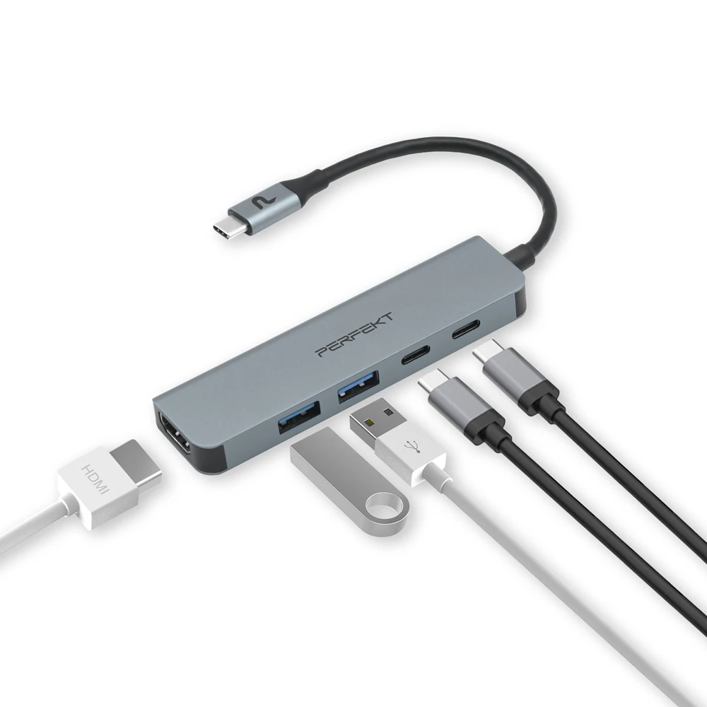 5-in-1 4K60Hz HDMI USB 3.2 Compact Hub