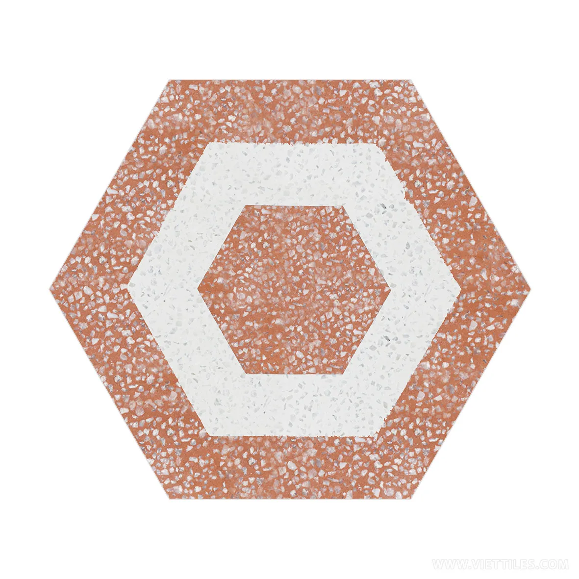 Terrazzo encaustic cement tiles hexagon VTH23-005-T03