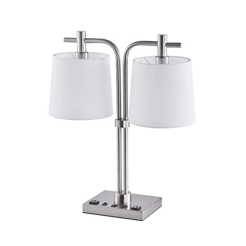 Wholesale Double Single Table Light Led Hotel Nightstands Table Lamp with USB and Power Plug