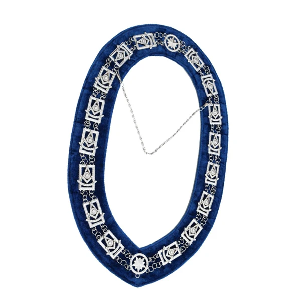 Masonic Regalia PAST MASTER Metal Chain Collar BLUE Backing High Quality Masonic Master Mason chain collar Masonic