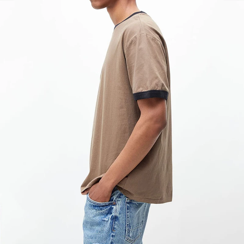 oem custom unisex ringer t shirt manufacturers odm retro cotton round neck t shirts ringer t shirts