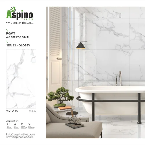 Hot Sell 2022 Carrara Glazed Porcelain Marble Look Floor and Wall Tiles with White Color & 60X120 CM Size Tiles