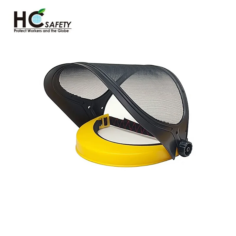 F07PE face shield portable plastic mesh visor CE EN1731 ANSI Z87.1 personal protective equipment