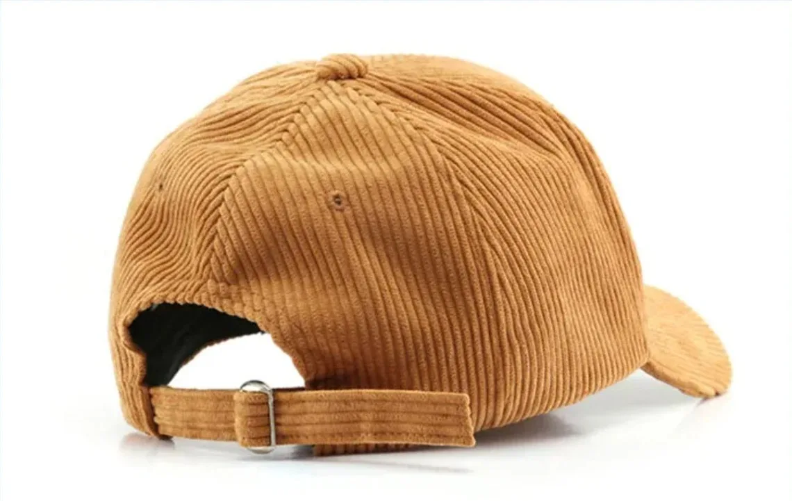 OEM Custom Logo Corduroy Fabric Vintage Baseball Hats Embroidered Logo Structured Form Unisex Sports Hats Baseball Hat Wholesale