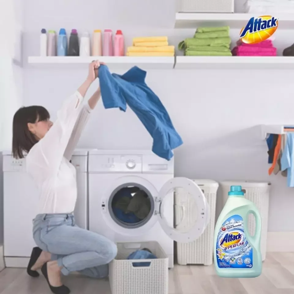 High Foam Perfume Floral Attack Concentrated Laundry Liquid Detergent 3.6kg for Front & Top Loader Made in Malaysia