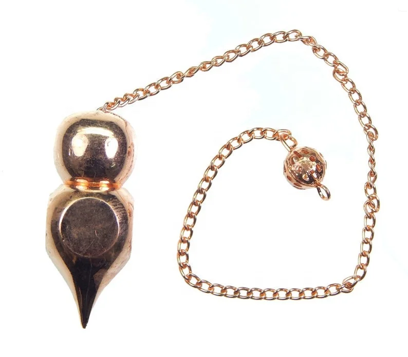 Spiritual Metallic Cone Point Openable Copper Pendulum Crystal Copper Brass Dowsing Pendulum Wholesale Pendulums