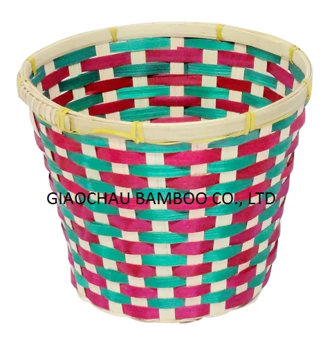 Bamboo storage basket natural handmade from Vietnam