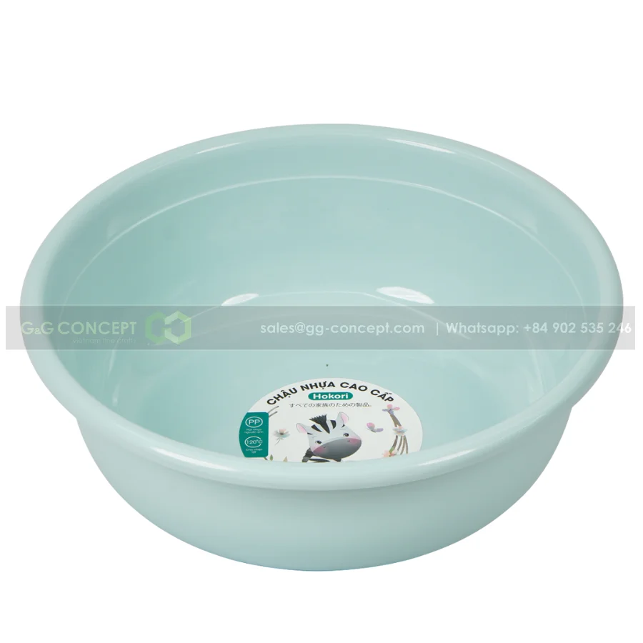 2527 Viet Nhat 5T5 Bowl Plastic Clothes Washing Basin, Safe Pp Plastic Baby Bath Tub, Packed 20 pcs/Packaging