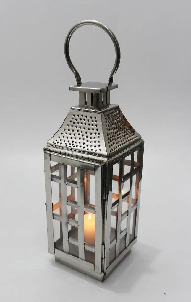 Wholesale Price Luxury Simple New Design Stainless Steel Lantern Round Cylinder Custom Nordic Christmas Decoration