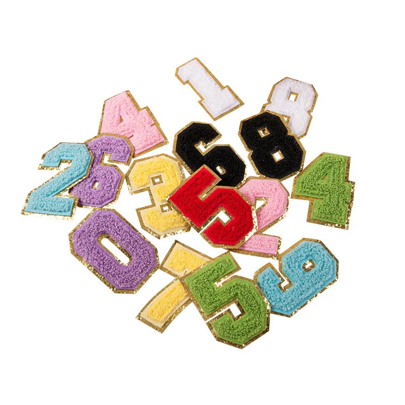 No Minimum Wholesale Custom Shapes Iron On Patch Embroidery Letter Towel Chenille Patches