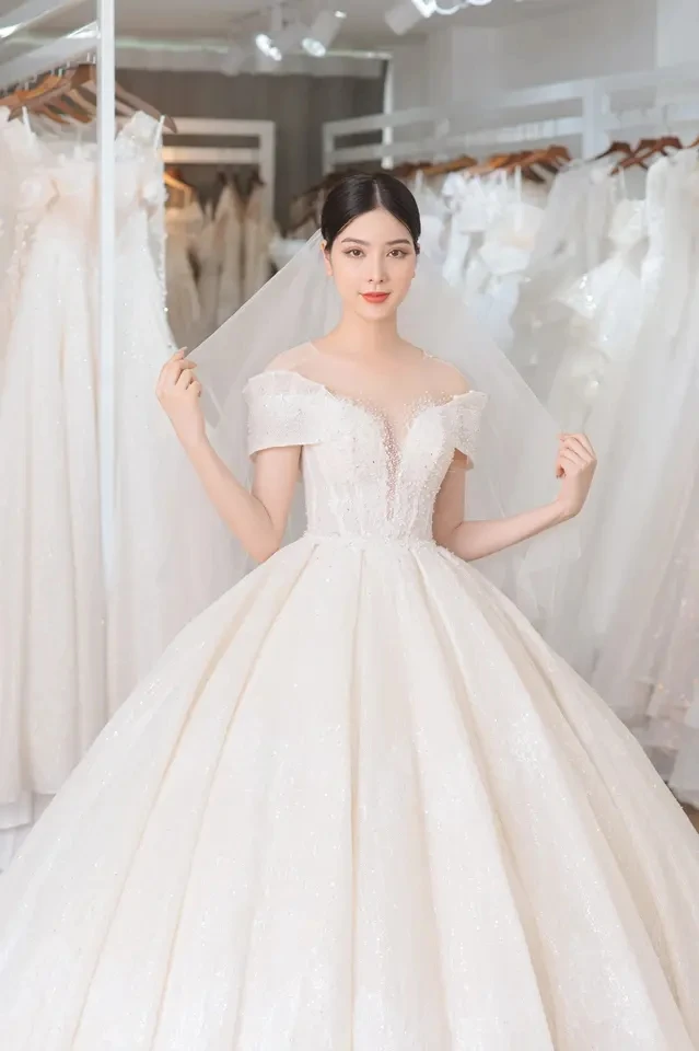 Sexy A-line bride dress Short Sleeves Romantic Lace Applique Tulle wedding dresses For women Gowns TNBPno32