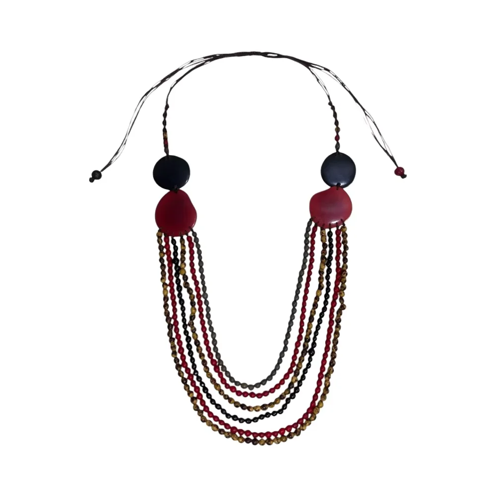 Handmade Tagua Beaded Pendant Necklaces Trendy Ecuadorian Fashion Accessories for Gifts