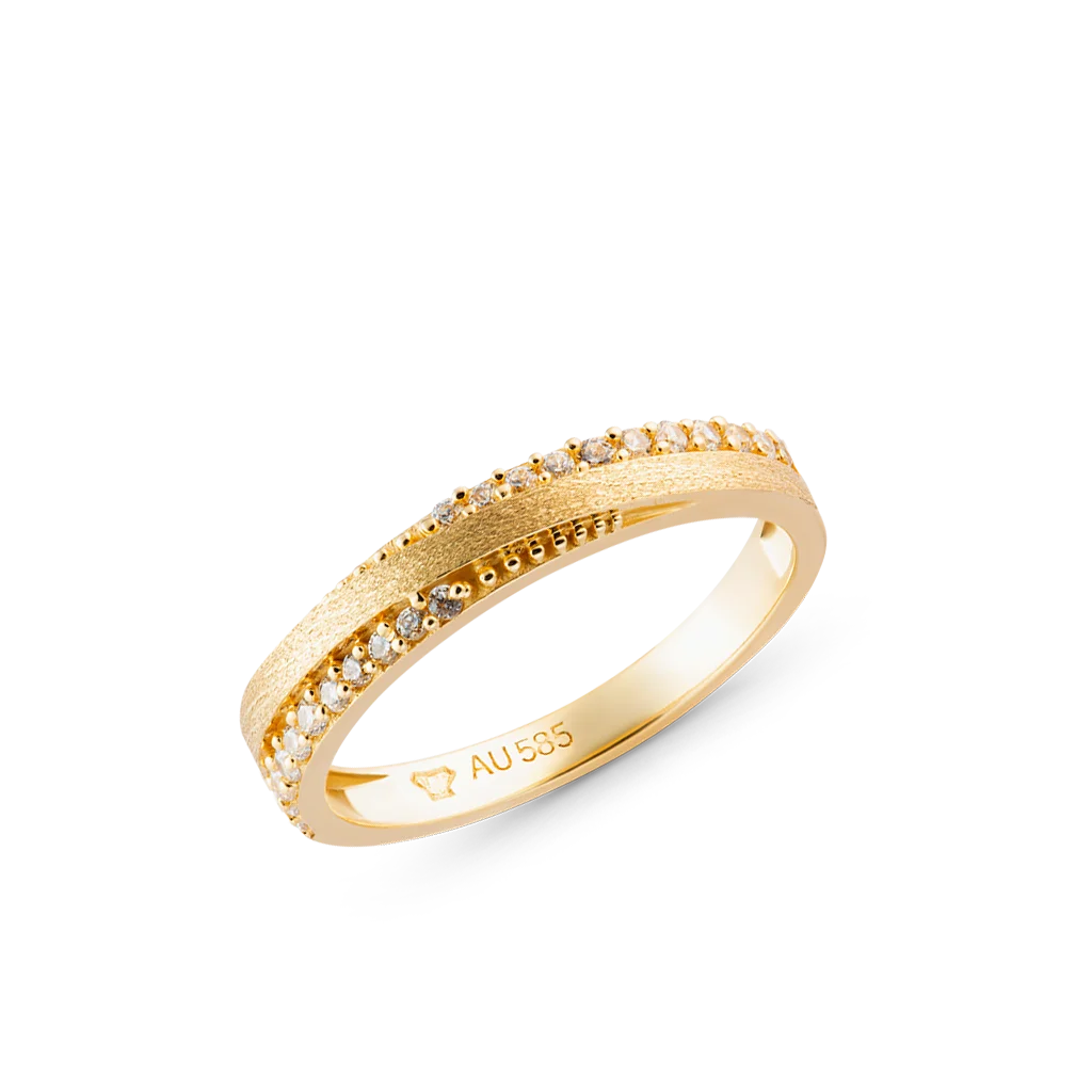 pure gold ring custom rings wedding rings cubic zirconia stones jewelry wholesale jewelry manufacturer vietnam HTJ brand NC653