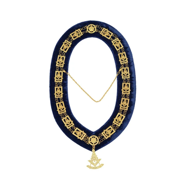 MASONIC REGALIA BLUE HOUSE CHAIN COLLAR JEWELS GOLD Masonic master Mason chain collar Masonic Regalia Knights Templar