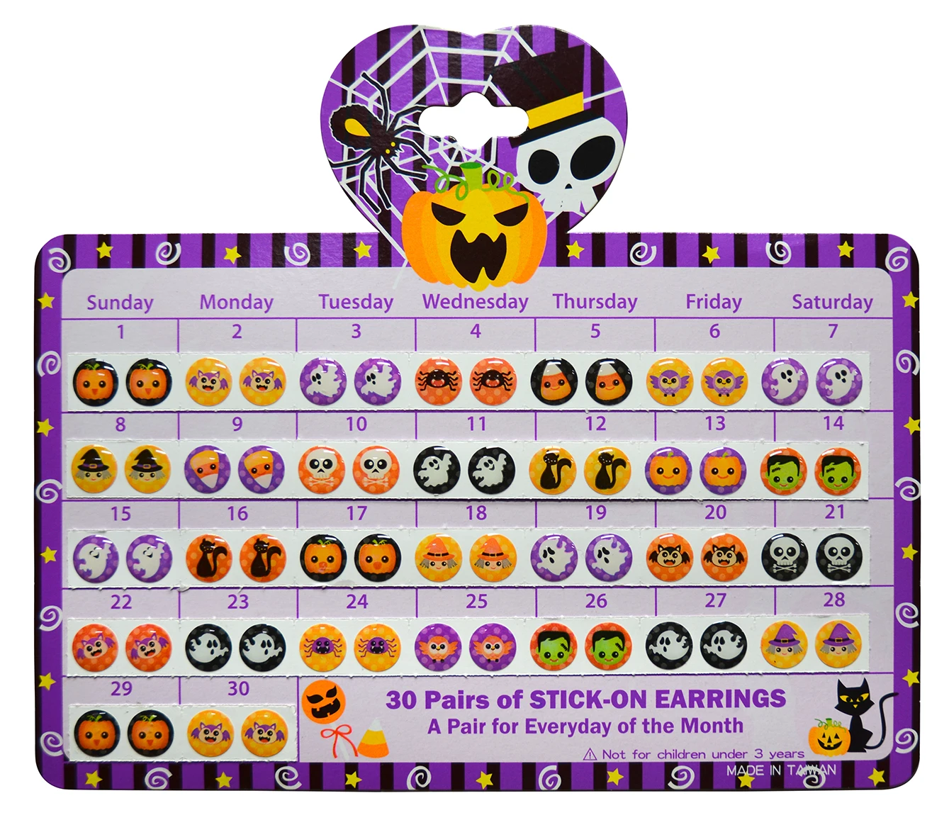 Festival Earring Epoxy Jewelry Sticker for children for Halloween party