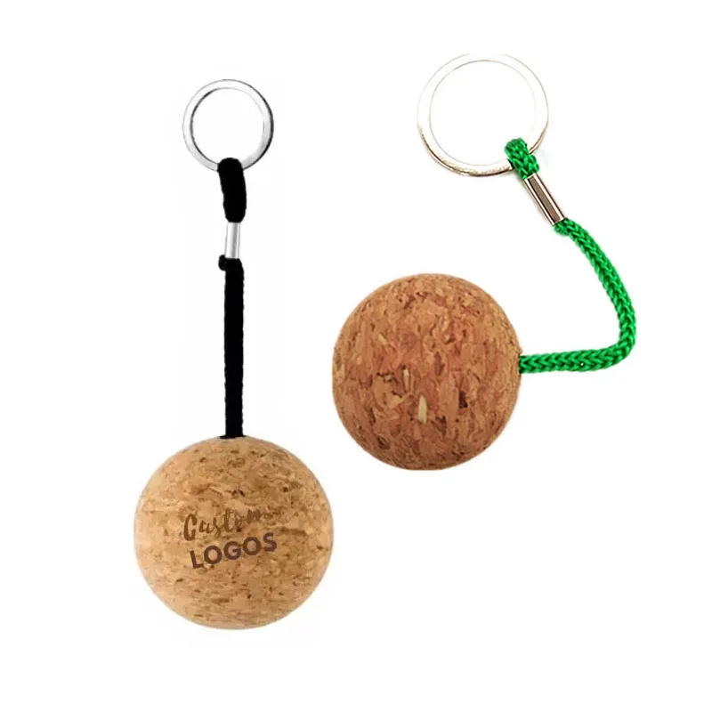 eco friendly surfing sailing souvenir gifts custom logo ball floating cork float keychain