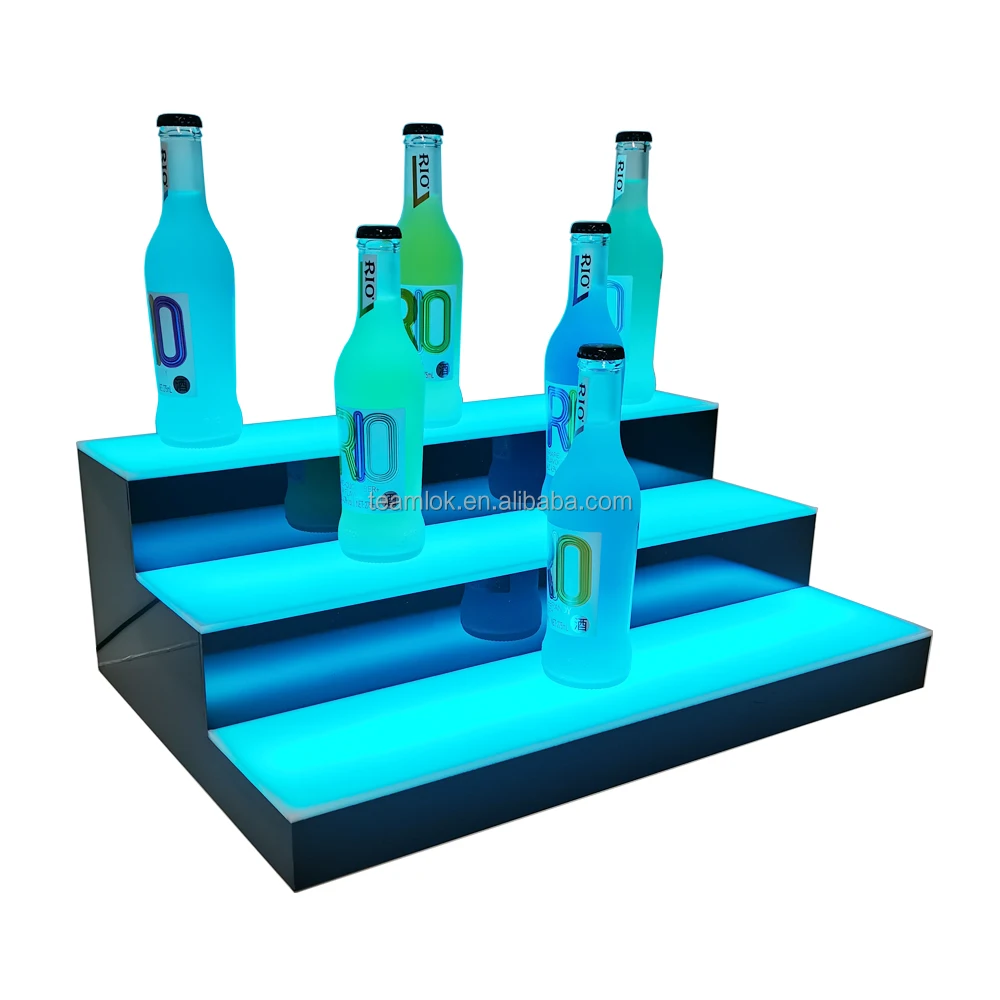 20 Inch LED Lighted Liquor Bottle Display Shelf|3-Step Lighted Liquor Bottle Shelf for Home/Commercial Bar with Remote 2023