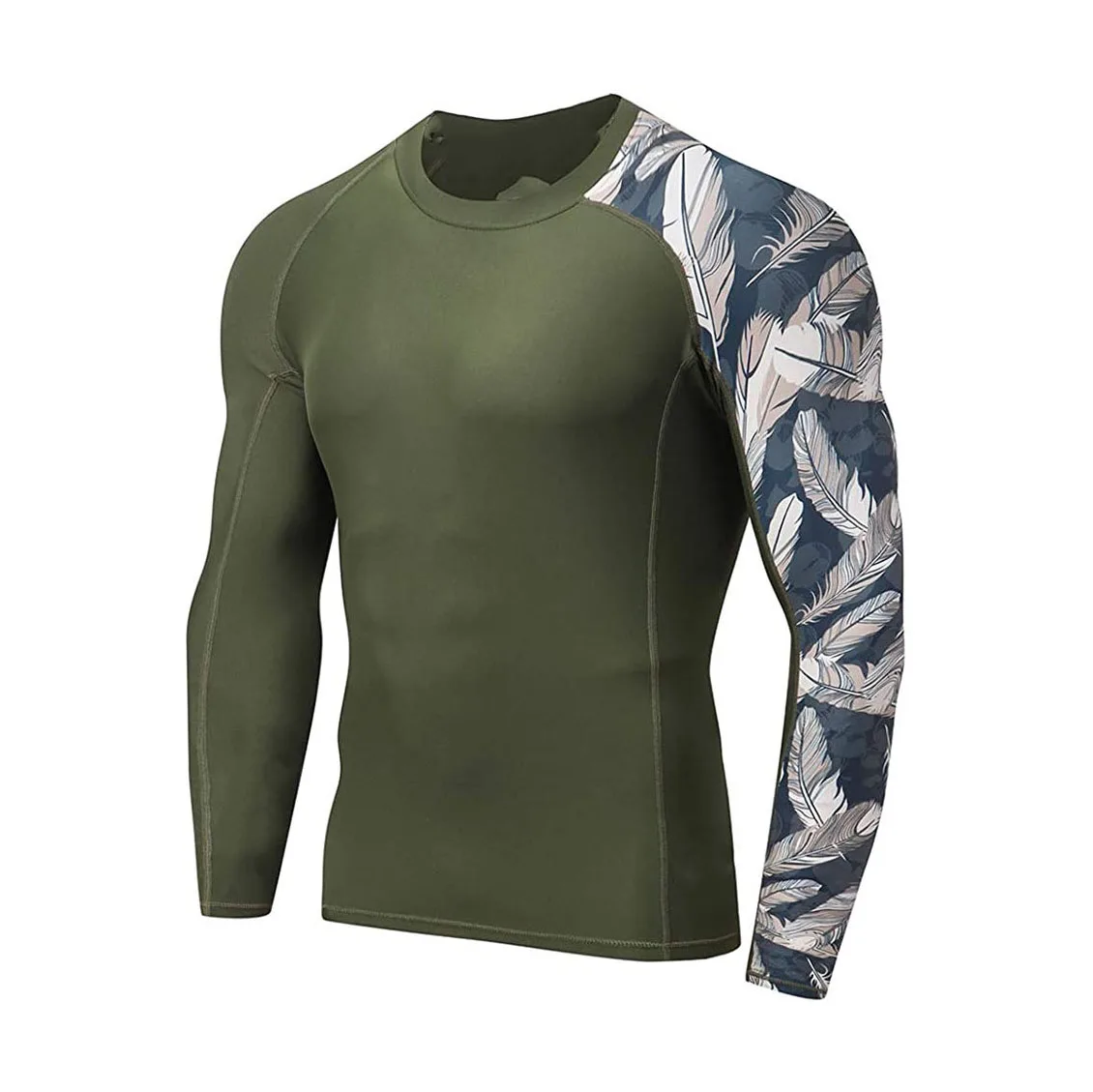 Compression Gym Shirts Long Sleeve Custom BJJ Rashguard MMA Sublimated Mens Rash Guard