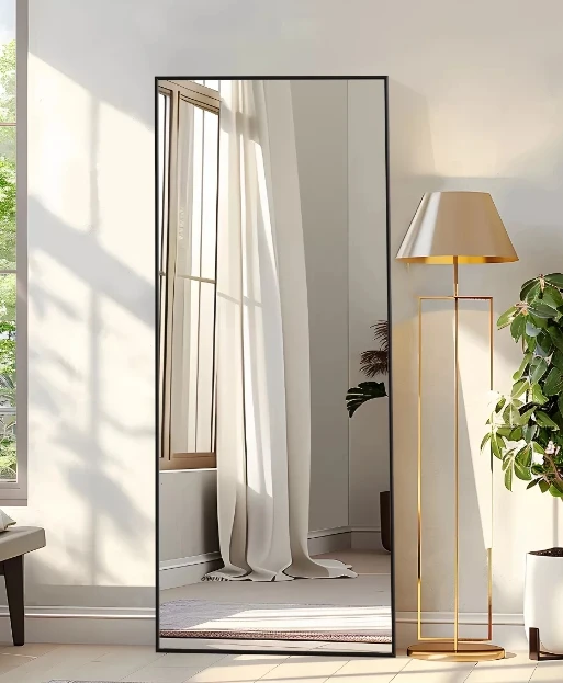 Hot sale customized 55x16 Inch Aluminium Alloy Frame Large Wall Mounted Floor Mirror for Home