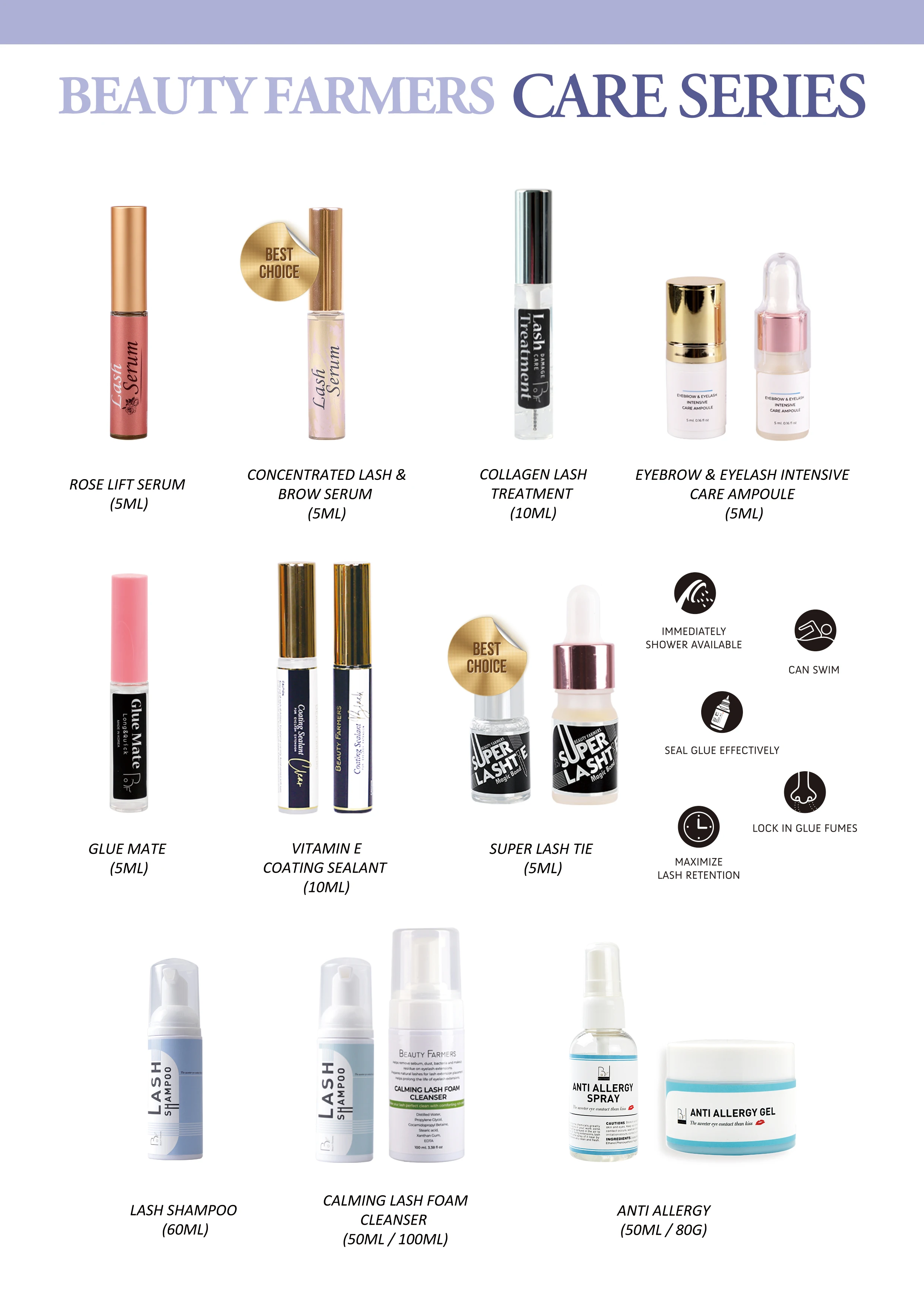 BF Eyebrow & Eyelash Intensive care collagen ampoule  (OEM / private label is available)